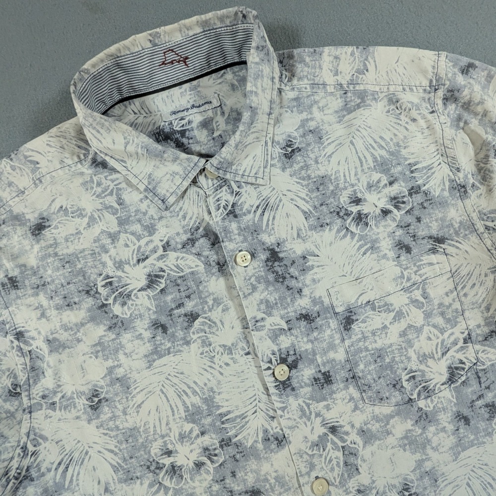 Tommy‎ Bahama Button Down Shirt Mens Size XL Tropical Hibiscus Floral Silk Blend